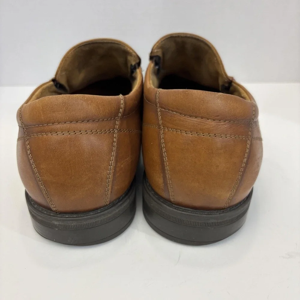Florsheim Comfortech Slip On Oxford Dress Shoes Men 10.5 Brown Leather Ortholite